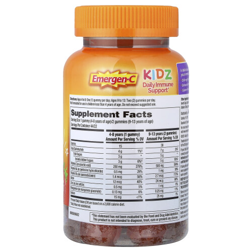 Emergen-C, Kidz, Daily Immune Support Gummies, Berry Bash, 44 Gummies 1