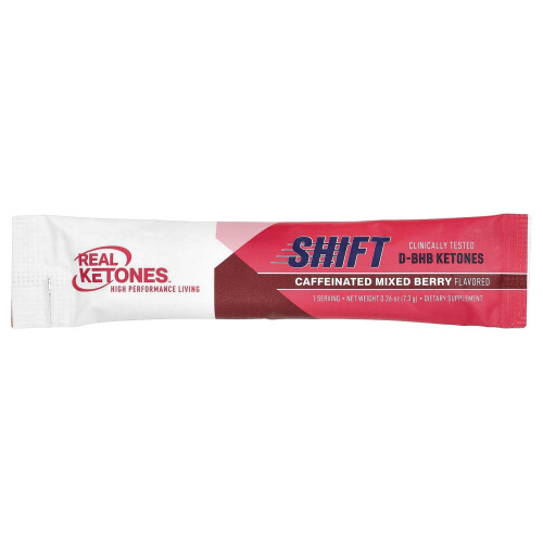 Real Ketones, Shift, Υπερυψωμένη με Καιφίνη, Μικτή Φράουλα, Πεάτ, 7 Stick Πακέτα, 0.26 oz (7.3 g) Κάθε 2