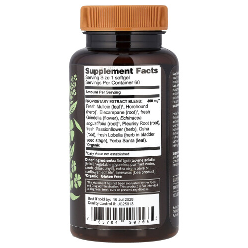 Herbs Etc., Lung Tonic, 60 Softgels 1