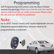 Key Fob Keyless Entry for Tacoma Tundra Sienna Sequoia Highlander 3 Buttons GQ43VT20T 89742-AE010