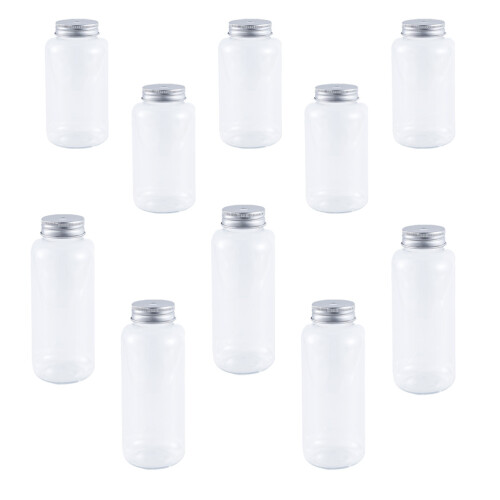 10Pièces Bouteilles Transparentes En Pet Ouverture Pour