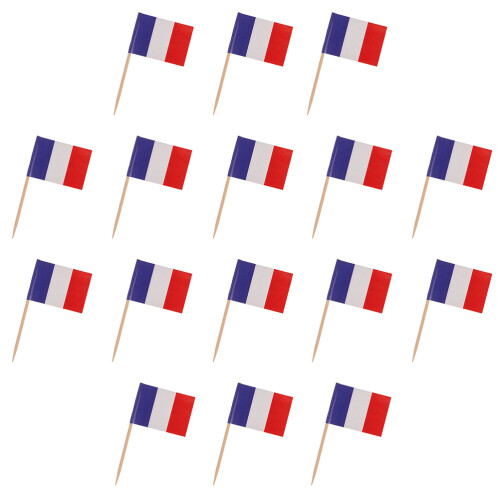 1500Pièces Mini Drapeaux En Bois Papier Multicolores Décor