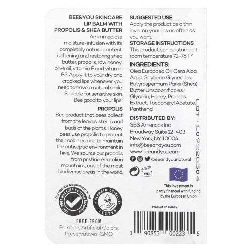 Bee & You, Moisturizing Lip Balm, 0,34 fl oz (10 ml) 2