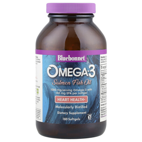 Bluebonnet Nutrition, Ωμέγα-3 Σαλμονίδια Λιπαρά, 1.000 mg, 180 Σοφτγέλ 2