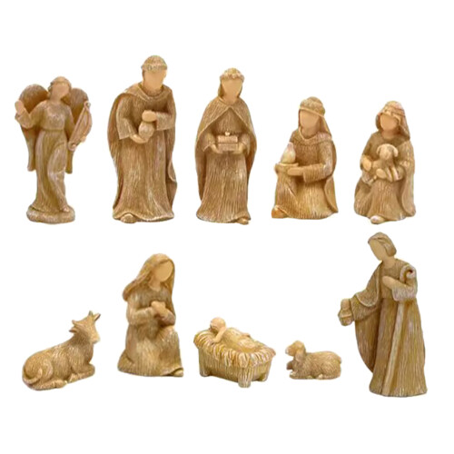 40Pièces Figurines De Résine Khaki Décor Maison Noël
