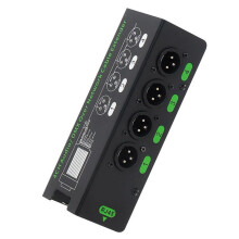 4CH 3 Pin Audio/DMX over Network Cable Extender DMX512 Network Signal Extender XLR to RJ45 Ethernet Adapter XLR-Male