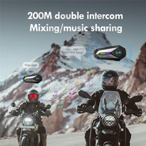 LUVIN Helmet  Headset Motorbike Helmets Intercom Motorcycle Communication Systems Active Noise Cancellation
