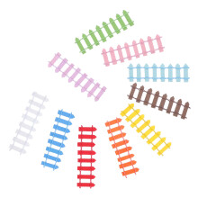 30Pièces Barrières Miniatures En Bois Colorées Pour Jardin
