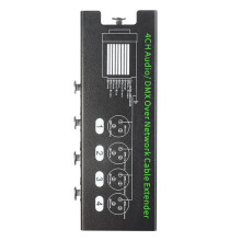 4CH 3 Pinos de Áudio/DMX sobre Cabo de Rede Extensor de Sinal de Rede DMX512 XLR para Adaptador Ethernet RJ45 XLR-Fêmea