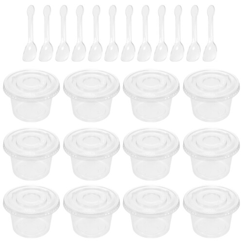20Ensembles Coupes Transparentes Couvercle Pour Yaourt