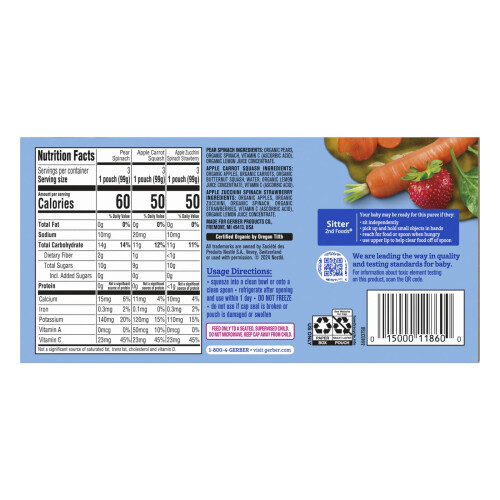 Gerber Alimentos Orgánicos de Variedad de Gerber 1