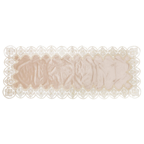 1Pièces Couvre-Piano Beige En Polyester Durable À Motif Brodé Raffiné