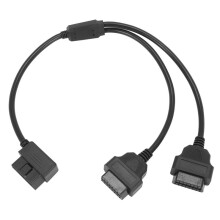 2X 50cm Y Style OBD 2 OBDII Adapter Splitter Cable Male to Dual Female OBD2 Diagnostic-Tool Car Connector Cable