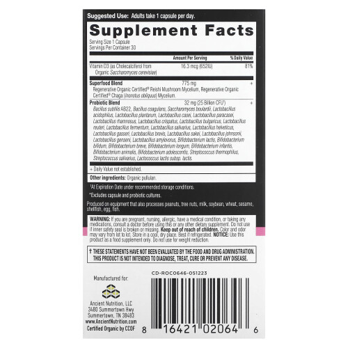 Ancient Nutrition, Εβδομαδιαία Πρόβιοτες Γυναικών, 25 Δισεκατομμύρια CFU, 30 Κάψουλες 1