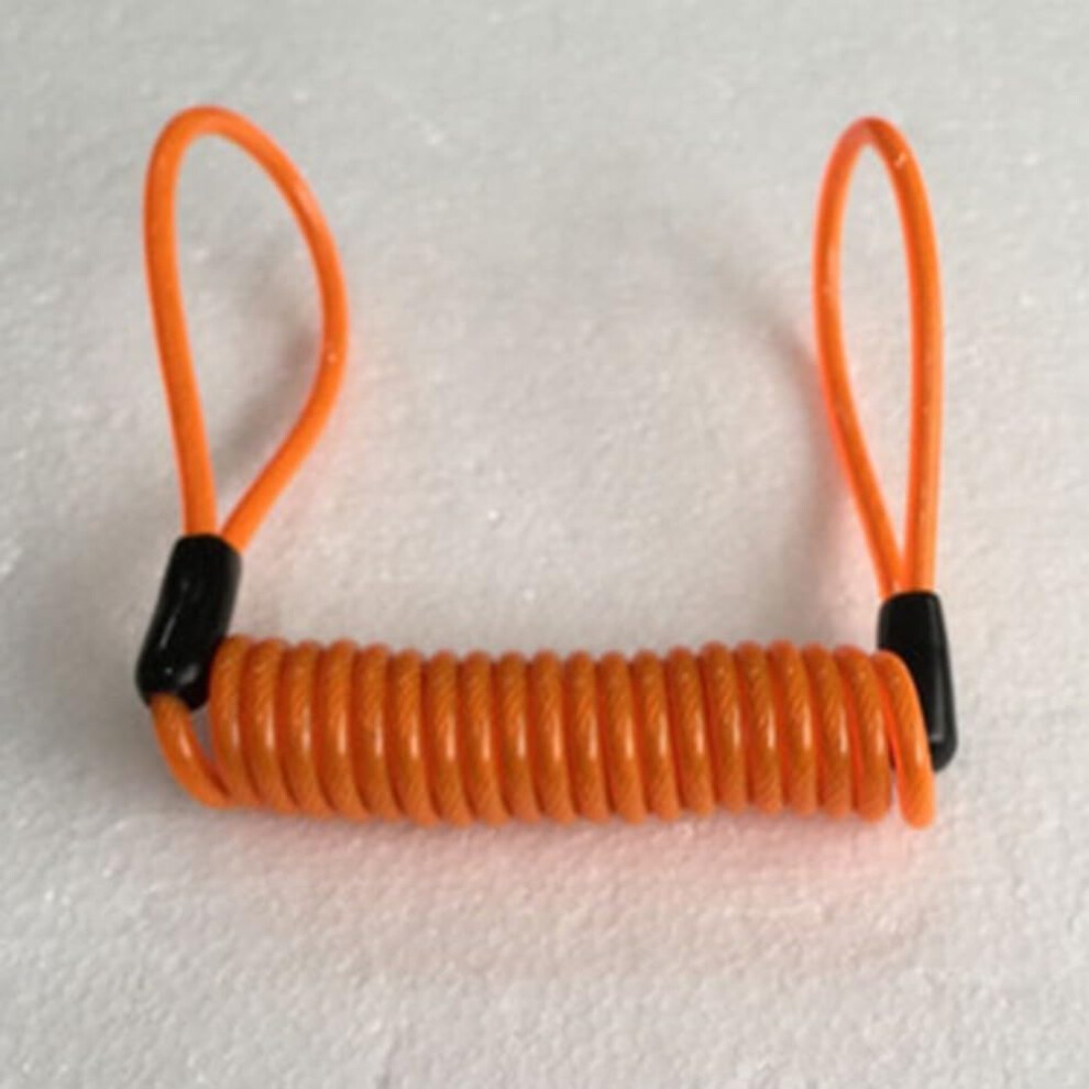 Motorcycle Disc Brake Lock Reminder Cable 120Cm Spring Steel Wire Antitheft Orange 9169991295329