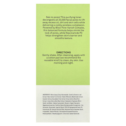 Bliss, Disappearing Act Purifying Toner με Νιασίνη, 10 fl oz (295 ml) 2