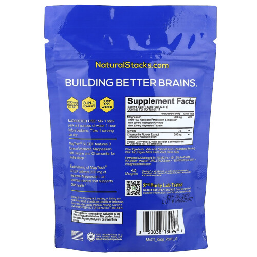 Natural Stacks, Magtech Sonno, Lavanda e Mirtillo, 14 Bustine, 0.28 oz (7.8 g) Ogni 1