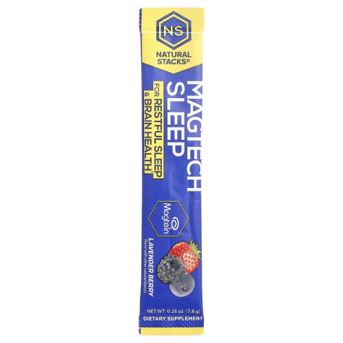 Natural Stacks, Magtech Sonno, Lavanda e Mirtillo, 14 Bustine, 0.28 oz (7.8 g) Ogni 2