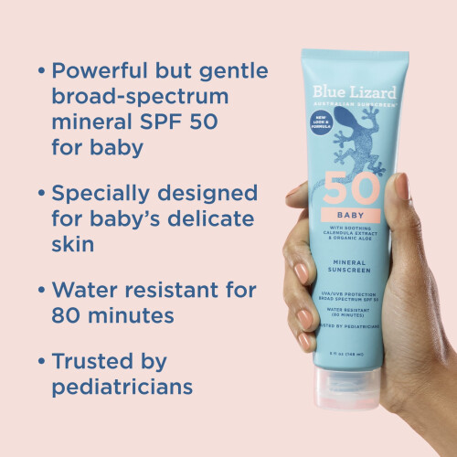 Blue Lizard Australian Sunscreen, Protector Solar pentru Bebeluși, SPF 50, 5 fl oz (148 ml) 2