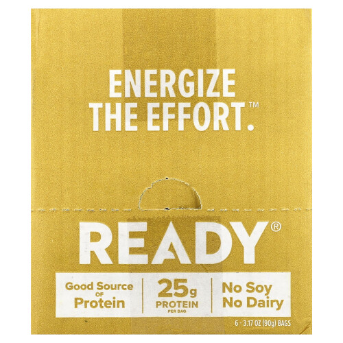 Ready, Protein Puffs, Κανέλα Ζάχαρη, 6 Bags, 3.17 oz (90 g) Each 1