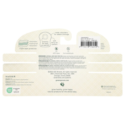 Green Sprouts, Stay-Dry Pull-Over Bibs, 9-18 Monate, 3 Pack 1