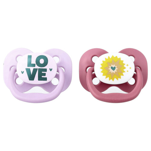 Dr. Brown's, Advantage Pacifier, 0-6 Månader, Lavendel, 2 Count 2