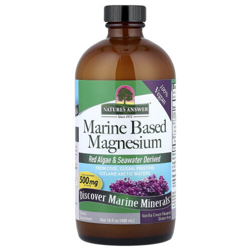 Nature's Answer, Θαλάσσια Based Μαγνησίου, Vanilla Cream, 500 mg, 16 fl oz (480 ml) 2