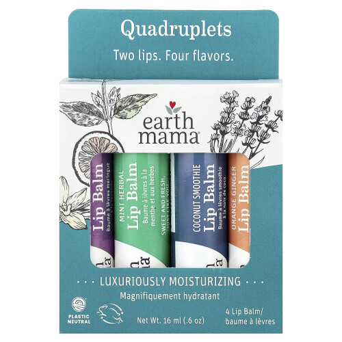 Earth Mama, Λιπική Κρέμα, Quadruplets, 4 Pack, 0.15 oz (4 ml) Each 2