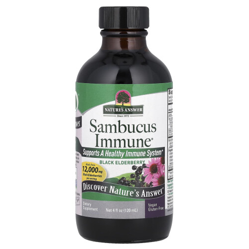 Nature's Answer, Sambucus Immune, Sort Blåbær, 4 fl oz (120 ml) 2