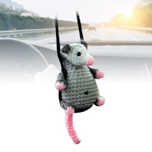 Possum Car Hanging Ornament, Acrylic Mirror Decor, Cute Opossum Model B