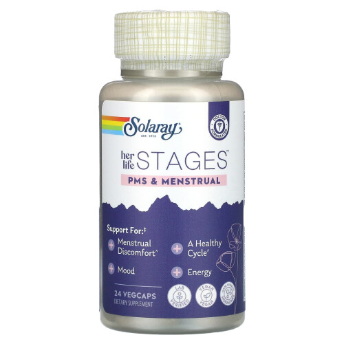 Solaray, Η Ζωή της Στάσεων, PMS & Μηνιαίες, 24 VegCaps 2