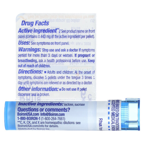 Boiron, Rhus Tox, 6C, Ca. 80 Pellets 1