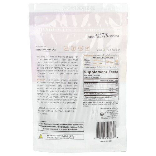 Econugenics, PectaSol Modified Citrus Pectin, 15 Bustine, 0.22 oz (6.1 g) Ogni 1