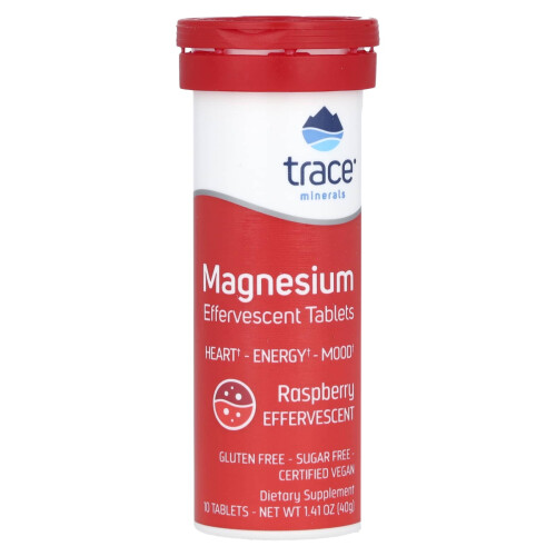 Trace Minerals Æ, Magnesium Effervescent Tablets, Raspberry, 8 Tubes, 10 Tablets Each 2