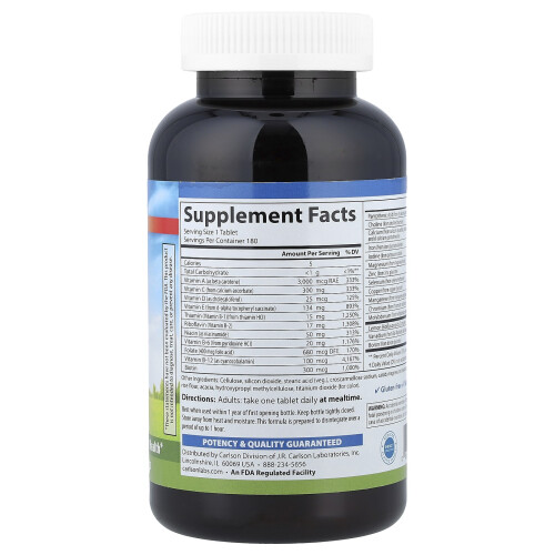 Carlson, Super 1 Daily, 180 Vegetarian Tablets 1
