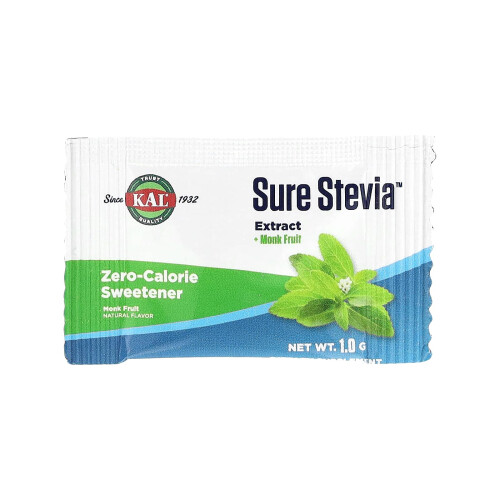 KAL, Sure Stevia Extract + Monk Fruit, 100 Πακέτα, 3.5 oz (100 g) 2