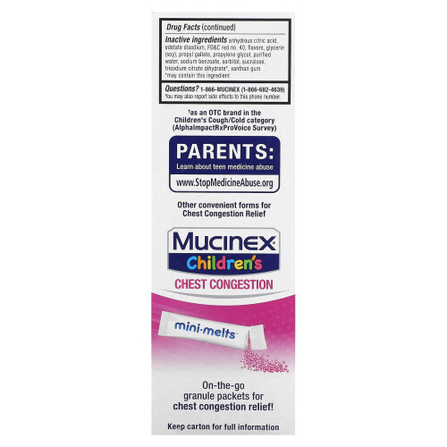 Mucinex, Παιδιά, Κούφος, Ηλικία 4+ Χρόνια, Cherry, 4 fl oz (118 ml) 2