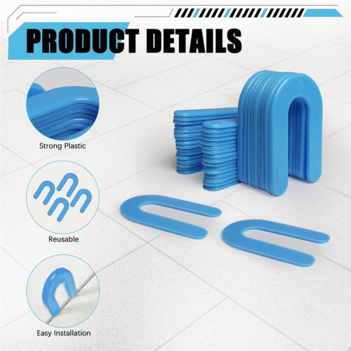 400pcs U-Shaped Horseshoe Tile Spacers, Plastic Spacers for Tile Leveling System, 1/16-Inch for Floor Tile Installation 2