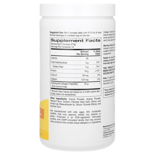 Super Nutrition, Collagen Peptides, Σοκολάτα, 13.33 oz (378 g) 1