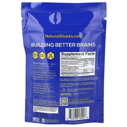 Natural Stacks, Magtech Hydrate, Citrus Splash, 14 Bustine, 0,26 oz (7,5 g) Ogni 1