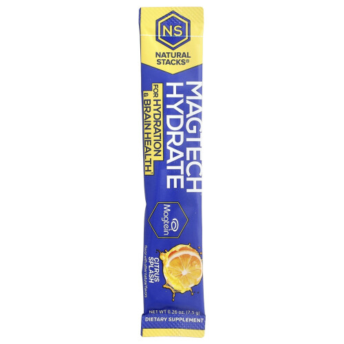 Natural Stacks, Magtech Hydrate, Citrus Splash, 14 Bustine, 0,26 oz (7,5 g) Ogni 2