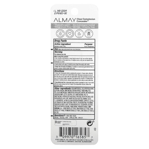 Almay, Clear Complexion Concealer, 400 Medium Deep, 0,3 fl oz (9 ml) 2