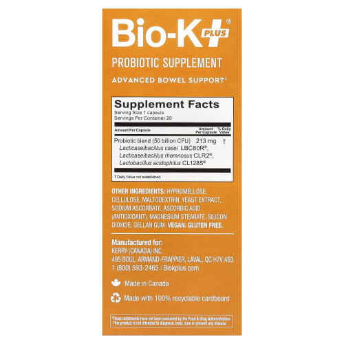 Bio-K+, Προβιοτικό Συσκευαστικό, Εξειδικευμένη Στήριξη Κοιλίας, 20 Φύλλα 1