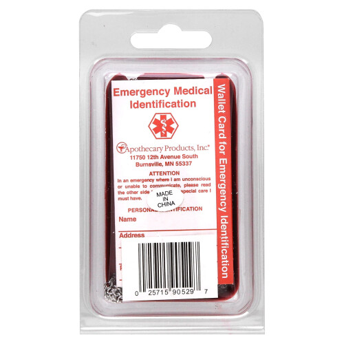 Emerge-Alert, Emergency Medical Identification Necklace, Blank, 1 Count 1