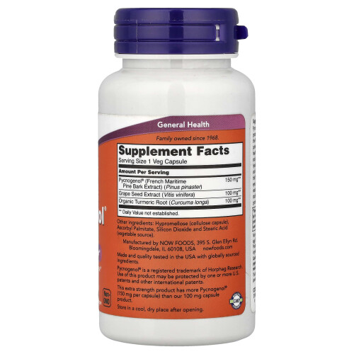 NOW Foods NOW Foods, Extra Strength Pycnogenol, 150 mg, 60 Veg Capsuler 1