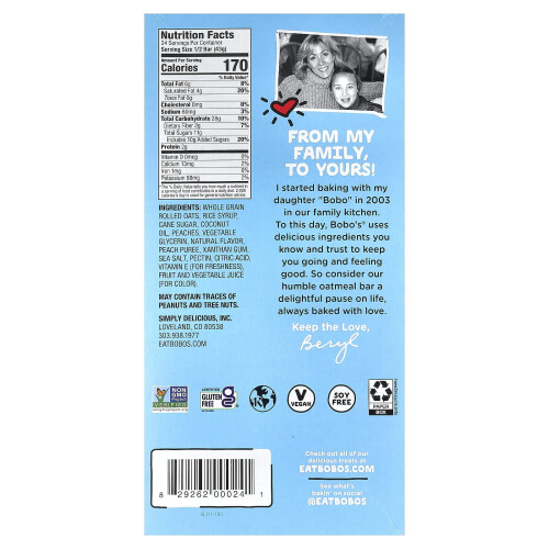 Bobo's Oat Bars, Μπάρα Οάτ με Πεπόνι, 12 Μπάρες, 3 oz (85 g) Κάθε 1