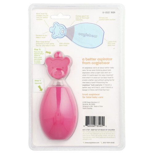oogiebear, Bulb Aspirator, Pink, 1 Aspirator 1