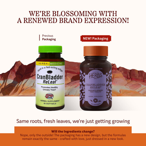 Herbs Etc., CranBladder ReLeaf, 60 Bløde Capsler 2