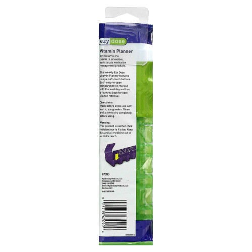 Ezy Dose, Ugentlig med Bløde-Touch Knapper Vitamin Planner, 2XL, 1 Enhed 1