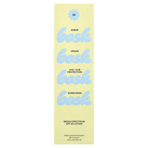 Bask Suncare, Lótion de Protetor Solar, SPF 30, 3,4 fl oz (100 ml) 1